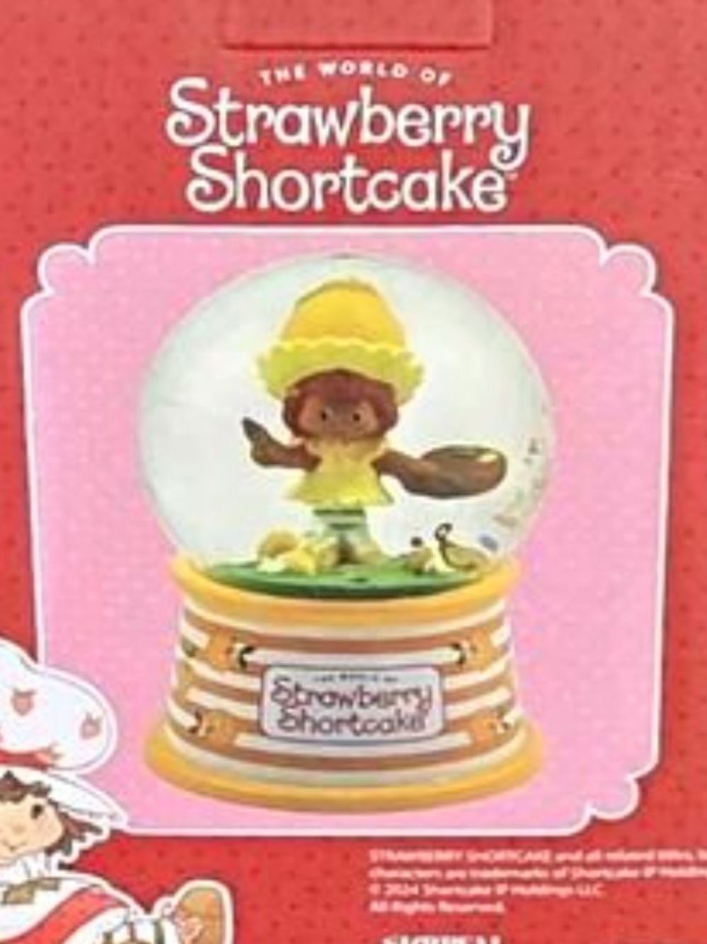 Strawberry Shortcake Mini Snow Globe Figurine - Yellow & Pink
